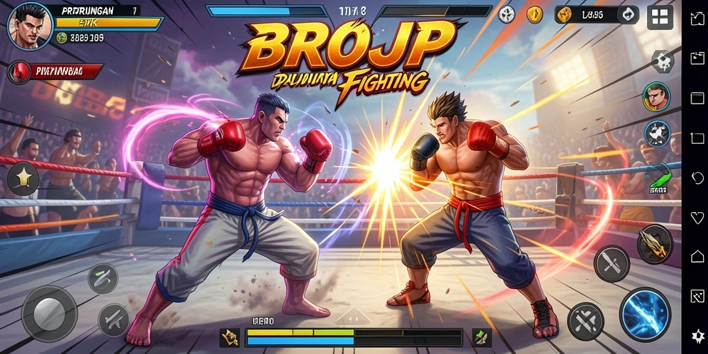 Tampilkan aksi seru dan strategi pertarungan dalam BROJP.