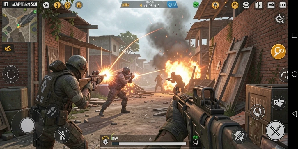 Screenshot utama menampilkan aksi seru gameplay TPS di ID66.