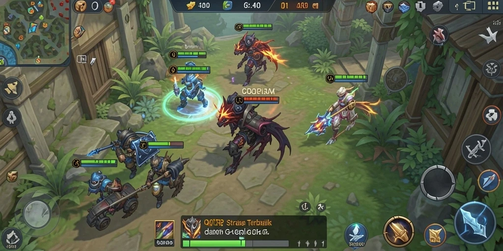 Tangkapan layar gameplay <strong>QQRP</strong> menunjukkan pertempuran strategis yang seru.
