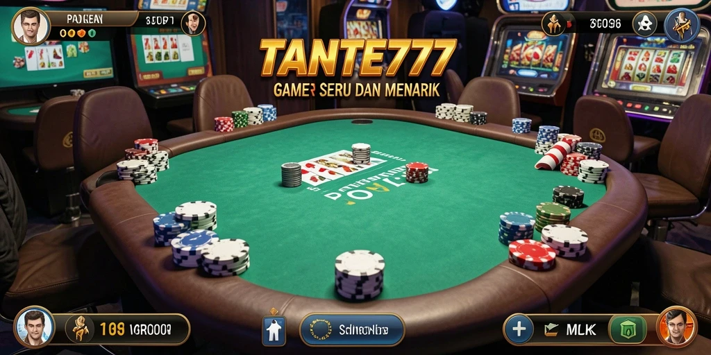 Tampilan gameplay Poker yang seru dan interaktif di TANTE777.